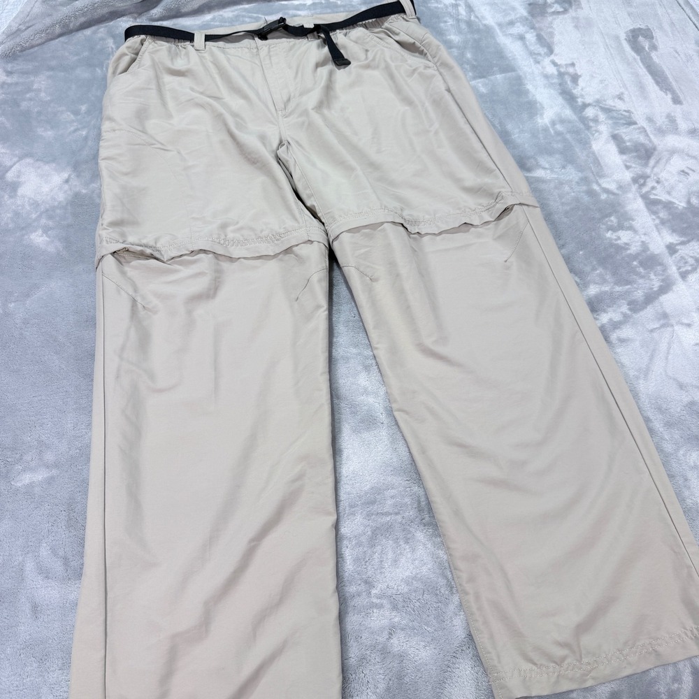 Koppen Mens XXL Convertible Hiking Pants No-Fly Zone Insect Repellent Tan Belted